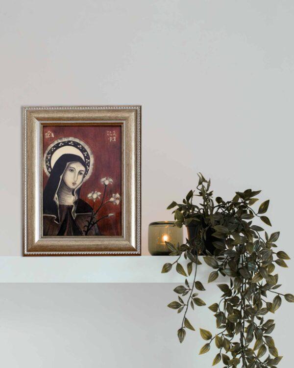 il quadro mostra l'icona di santa chiara1