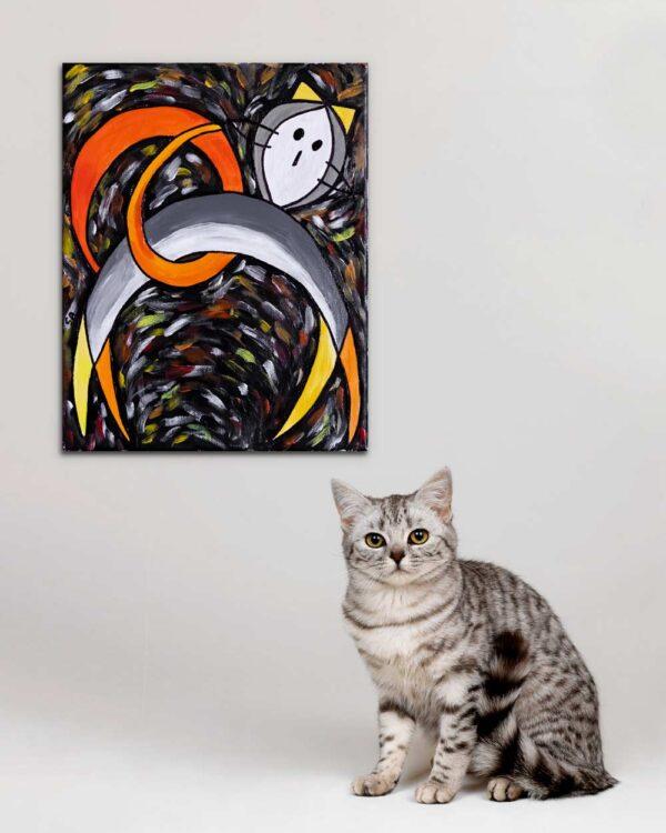 quadro intitolato gatto grigio